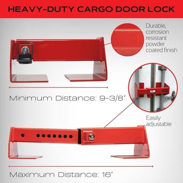 Equipment Lock Heavy Duty Cargo Door Lock - Powder Coated Steel Shipping Container Lock - Maximum Security Semi Trailer Door Lock - Semi Truck Accessories and Trailer Security (Keyed Differently) - Image 3