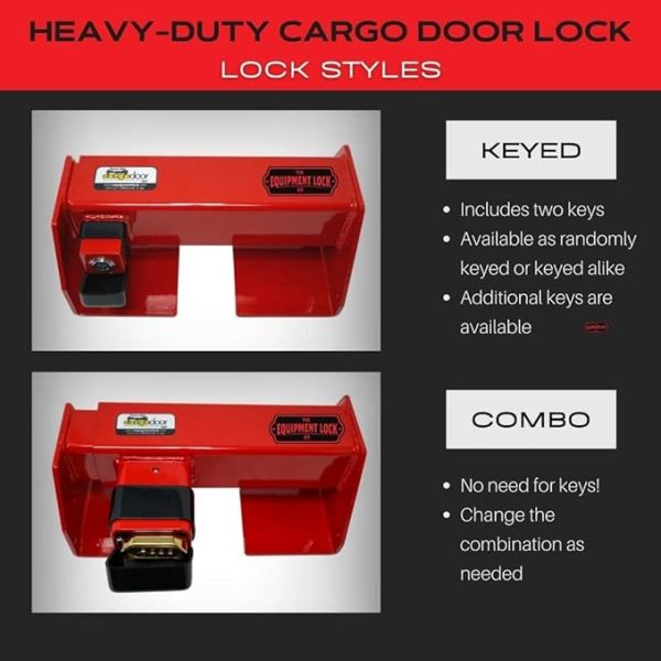 Equipment Lock Heavy Duty Cargo Door Lock - Powder Coated Steel Shipping Container Lock - Maximum Security Semi Trailer Door Lock - Semi Truck Accessories and Trailer Security (Keyed Differently) - Image 2