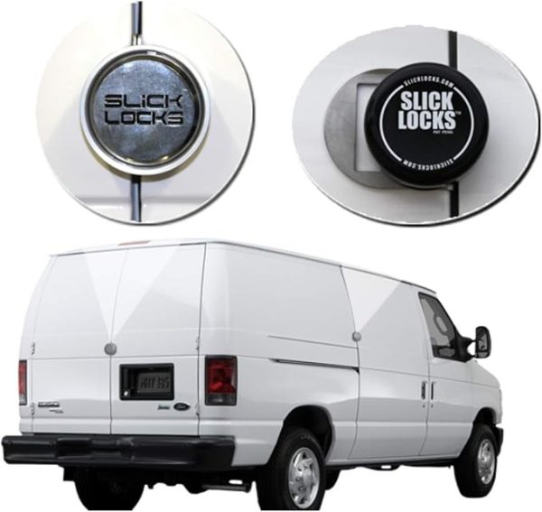 Slick Locks Ford Sliding Door Kit Complete with Spinners, Weather Covers & Locks,Silver